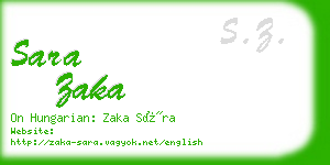 sara zaka business card